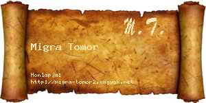 Migra Tomor névjegykártya